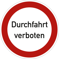 Durchfahrt verboten