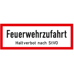 Feuerwehrzufahrt mit Zusatztext "Haltverbot nach StVO" - Verkehrsschild VZ 2446