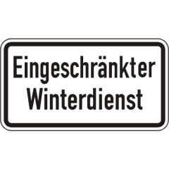 Eingeschränkter Winterdienst Zusatzzeichen VZ 2008