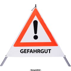 Faltsignal - Gefahrenstelle mit Text: GEFAHRGUT