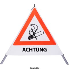 Faltsignal - Rauchverbot mit Text: ACHTUNG