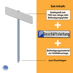 Parkplatzreservierer-Set 'Geschäftsleitung', geprägt, mit Erdspieß