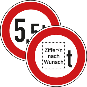 VZ 262 VZ 262 - Verkehrsschild Verbot über tatsächliches Gewicht