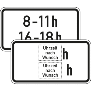 Zusatzzeichen VZ 1040-31 Zeitliche Beschränkung Zusatzschild VZ 1040-31