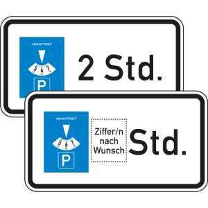 Zusatzzeichen VZ 1040-32 Parkscheibe ...Stunden Zusatzschild VZ 1040-32