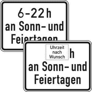Zusatzzeichen VZ 1042-35 Zeitliche Beschränkung Sonn- und Feiertage VZ 1042-35