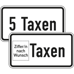 Zusatzzeichen VZ 1050-31 Zusatzzeichen ... Taxen Zusatzschild mit VZ 1050-31