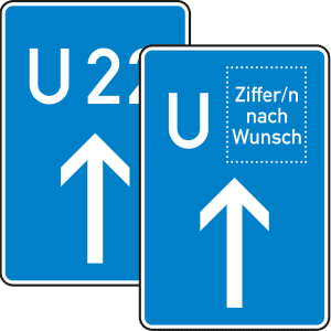 VZ 460-30 Bedarfsumleitung, Ankündigung geradeaus (Verkehrsschild Nr. 460-30)