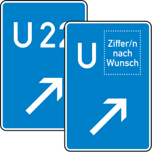 VZ 460-22 Bedarfsumleitung, rechts einordnen (Verkehrsschild Nr. 460-22)