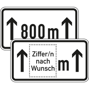 Zusatzzeichen VZ 1001-30 Zusatzschild Auf ... m Zusatzzeichen VZ 1001-30