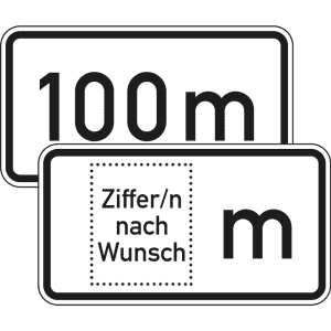 Zusatzzeichen VZ 1004-30 Zusatzschild In 100 m Zusatzzeichen mit VZ 1004-30