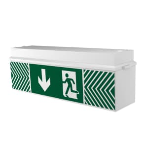 Fluchtwegleuchte HELSINKI, hohe Abdeckung (Deckenaufbau), Notleuchte von 7L-Schutzlicht