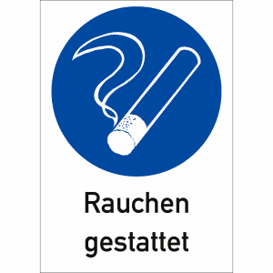 Kombi-Gebotsschilder - Rauchen gestattet
