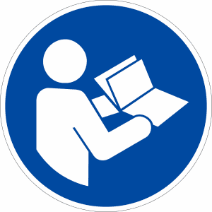 Gebotszeichen - Anleitung beachten nach ISO 7010 (M 002)