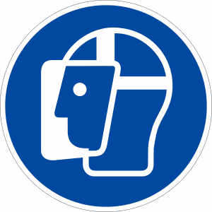 Gebotszeichen - Gesichtsschutz benutzen nach ISO 7010 (M 013)
