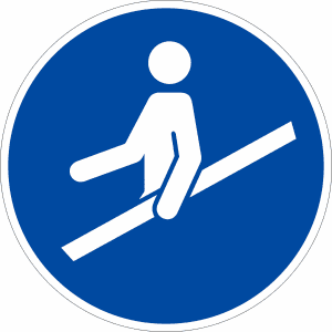 Gebotszeichen - Handlauf benutzen nach ISO 7010 (M 012)