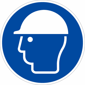 Gebotszeichen - Kopfschutz benutzen nach ISO 7010 (M 014)
