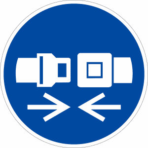 Gebotszeichen - Sicherheitsgurt benutzen nach ISO 7010 (M 020)