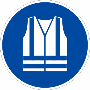 Gebotszeichen - Warnweste benutzen nach ISO 7010 (M 015)