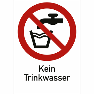 Kombischild Kein Trinkwasser