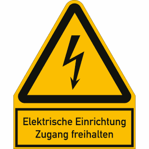 Kombischild Elektrische Einrichtung - Zugang freihalten