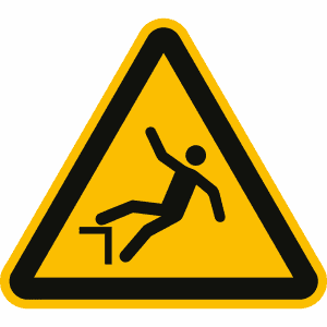 Warnung vor Absturzgefahr nach ISO 7010 (W 008)