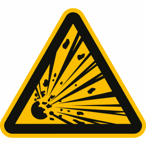 Warnschild Warnung vor explosionsgefährlichen Stoffen nach DIN EN ISO 7010 (W 002) ASR A.3