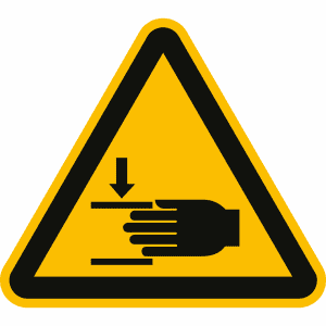 Warnung vor Handverletzungen nach ISO 7010 (W 024)