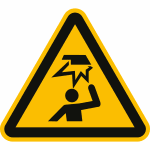Warnung vor Stoßverletzungen nach ISO 7010 (W 020)