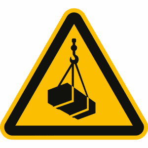 Warnung vor schwebender Last nach ISO 7010 (W 015)