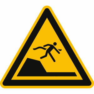 Warnung vor unvermittelter Tiefenänderung in Schwimm- oder Freizeitbecken nach ISO 20712-1 (WSW 003)