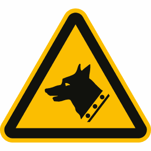 Warnung vor Wachhund nach ISO 7010 (W 013)