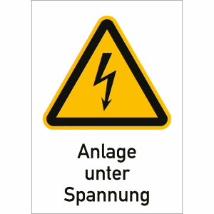 Kombischild Anlage unter Spannung
