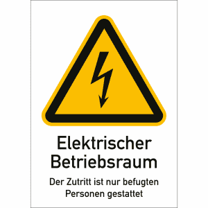 Kombischild Elektrischer Betriebsraum
