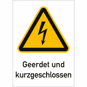 Kombischild Geerdet und kurzgeschlossen