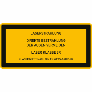 Laser Klasse 3R - Laserstrahlung - Direkte Bestrahlung der Augen vermeiden