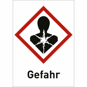 Gesundheitsgefahr mit Text: Gefahr (GHS 08)