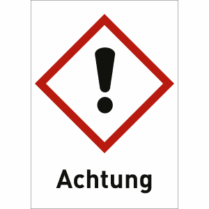 Ausrufezeichen mit Text: Achtung (GHS 07)