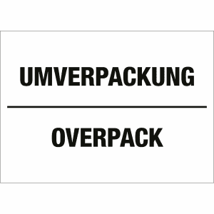 Transportkennzeichen Umverpackung / Overpack