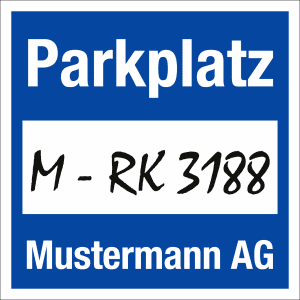 Parkplakette für Firmen-Parkplätze