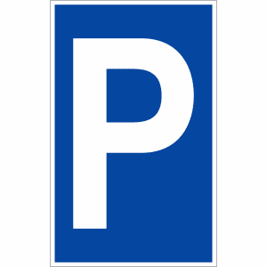 Parkplatzschild P zur Parkplatzkennzeichnung
