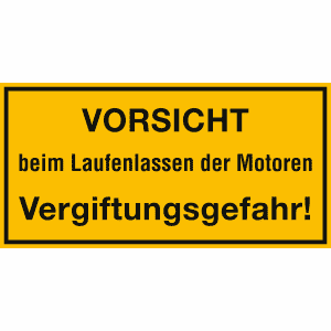 VORSICHT beim Laufenlassen der Motoren