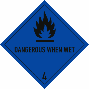 Gefahrgutetiketten Klasse 4.3 - Dangerous when wet