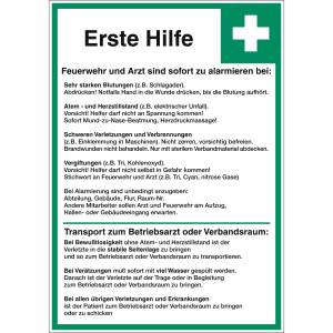Erste Hilfe Maßnahmen