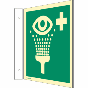 Fahnenschild Augenspüleinrichtung nach ISO 7010 (E 011)