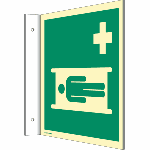 Fahnenschild Krankentrage nach ISO 7010 (E 013)