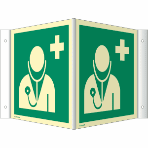 Nasen-/Winkelschild Arzt (ISO 7010)