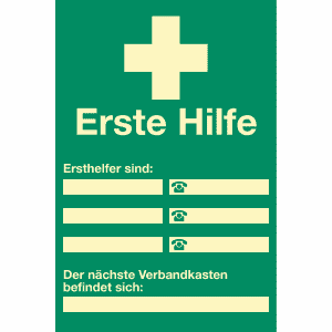 Ersthelfer-Verzeichnis zur Selbstbeschriftung