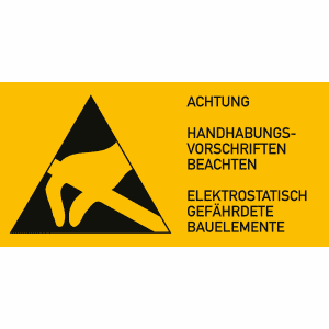 Warnetiketten Elektrostatisch gefährdete Bauelemente