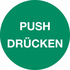 Piktogramm - PUSH/ DRÜCKEN
